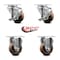 Service Caster 3 Inch High Temp Glass Filled Nylon Top Plate Caster Set with 2 Brakes 2 Rigid SCC-20S314-GFNSHT-TLB-2-R-2 - alternate 2